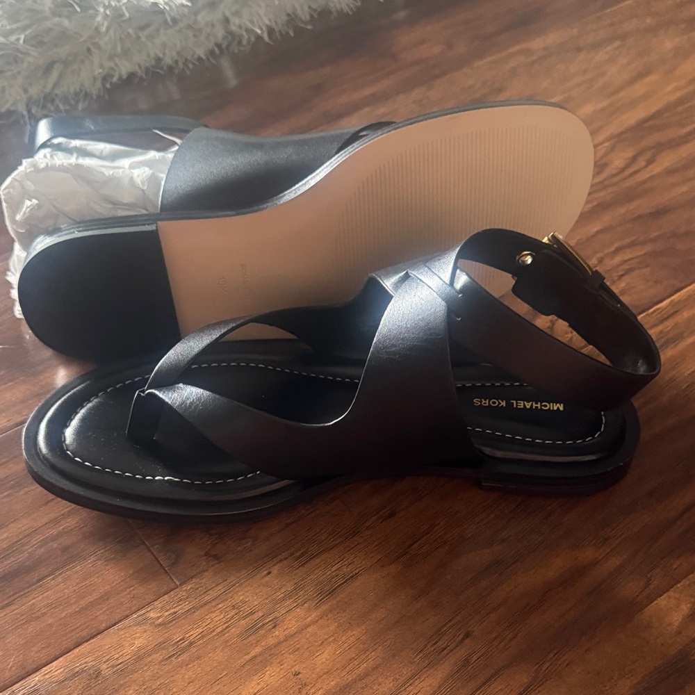 Michael Kors Black Leather Sandals - Picture 6 of 7